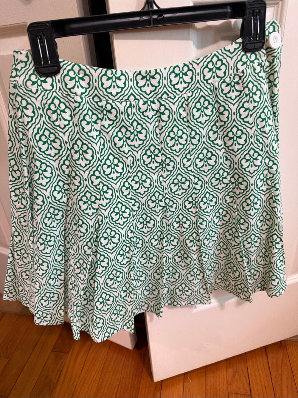 THML Green and White Patterned Skater Skirt